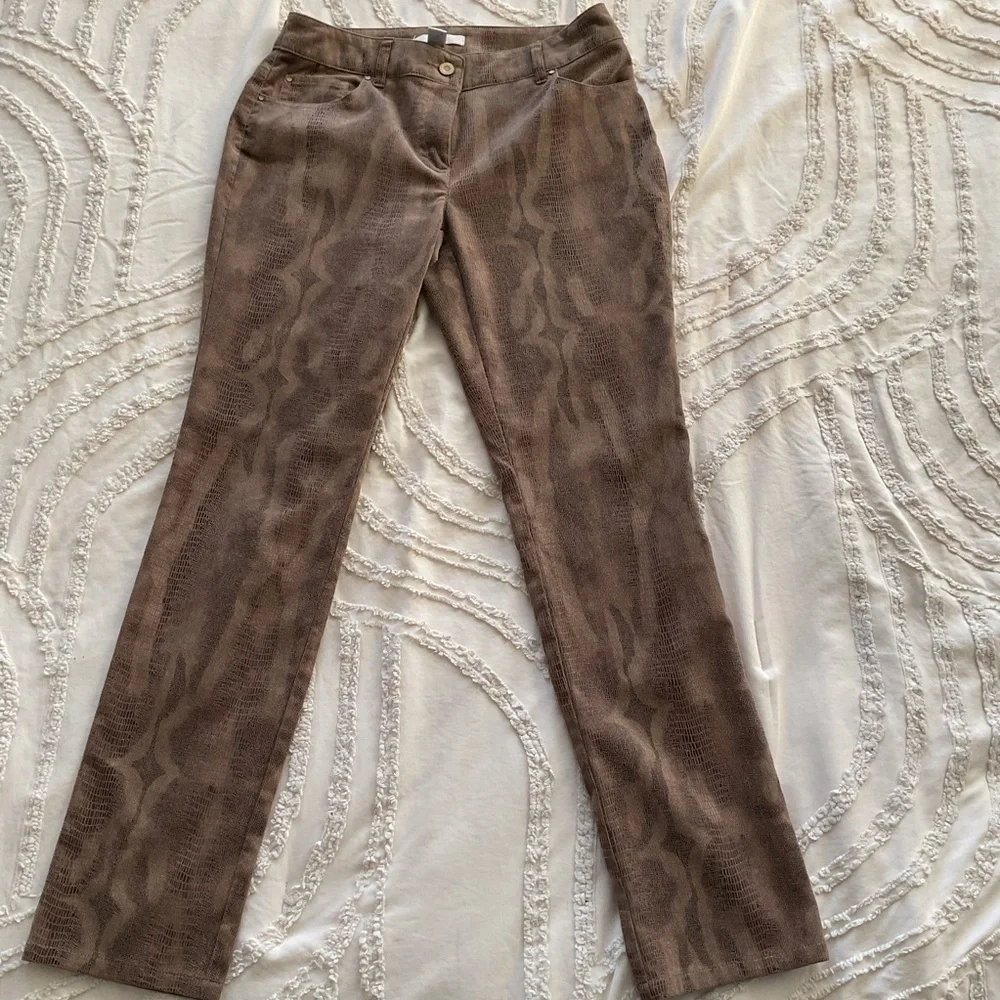 Chico's Brown Snake Print Pants - Picture 2 of 6